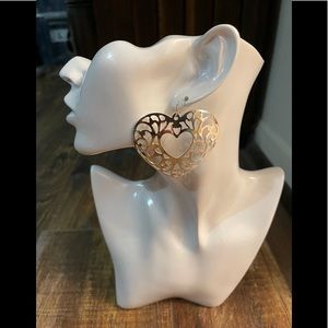 Heart Shaped Earrings Silver Plated